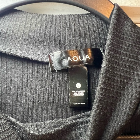 #74 AQUA CUT OUT RIB KNIT TOP BLOOMINGDALE'S EXCLUSIVE $58 - Picture 4 of 4